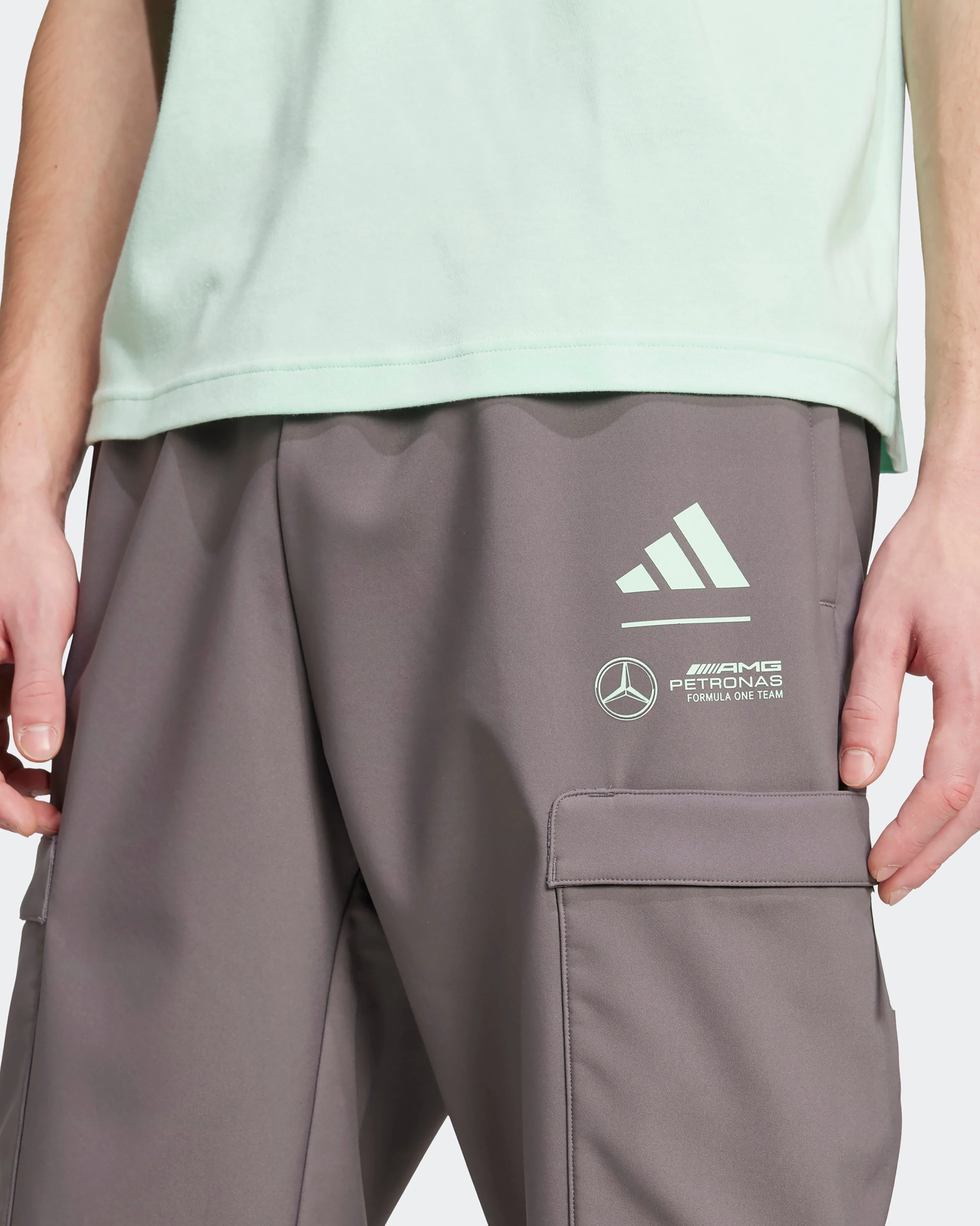 Mens Premium Woven Joggers Grey - Image 4